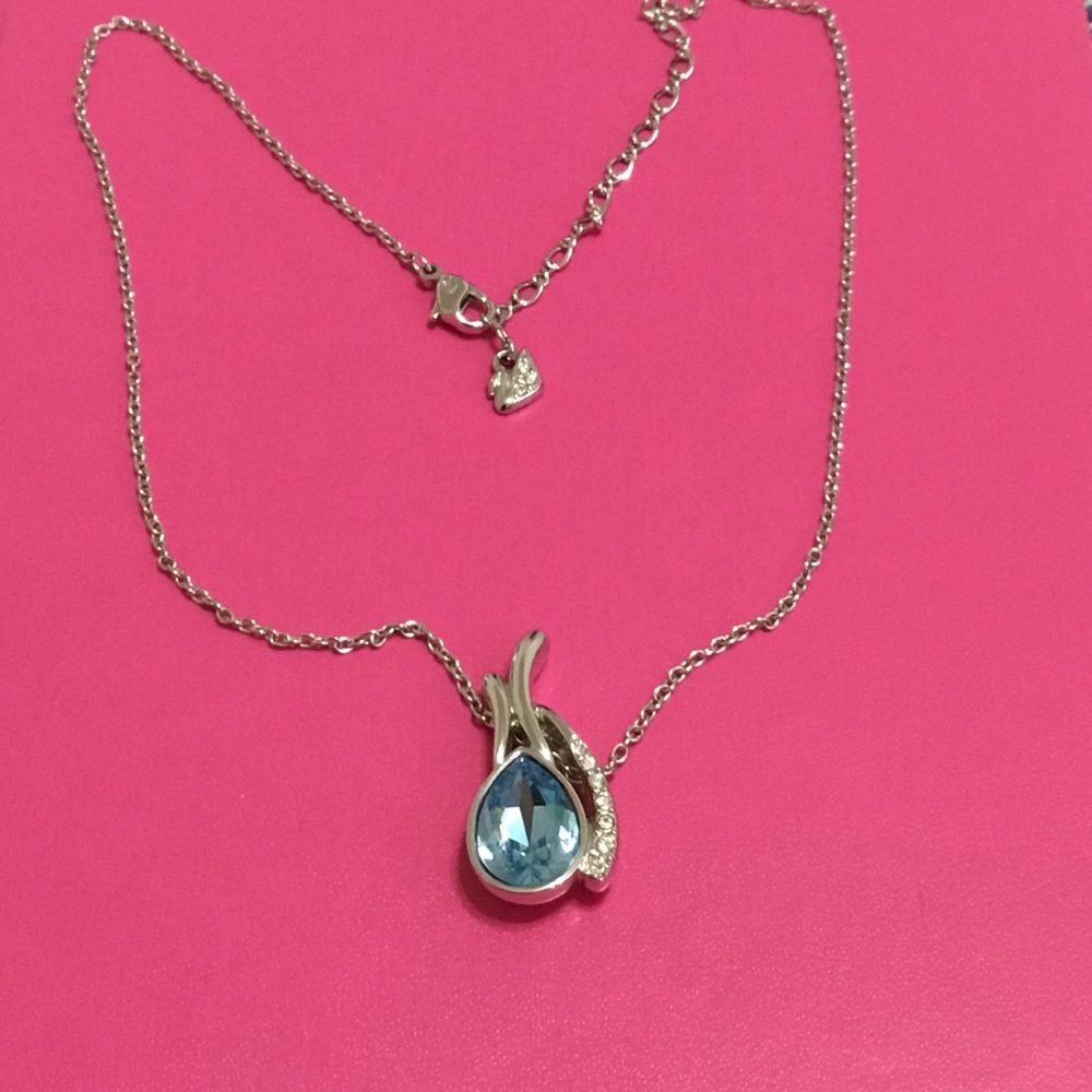 Swarovski Aqua pendant with crystal details